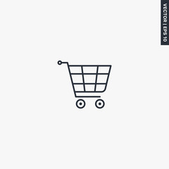 Shopping cart, linear style sign for mobile concept and web design