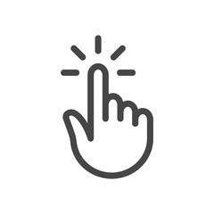 Touch outline vector illustration icon isolated on white background.