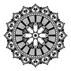 Decorative hand-drawn round pattern in the form of a mandala