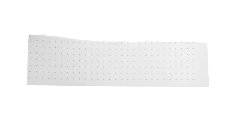 Piece of blank notebook paper isolated on white. Space for design