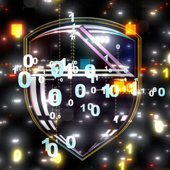 shield protection concept holding in hand 3d