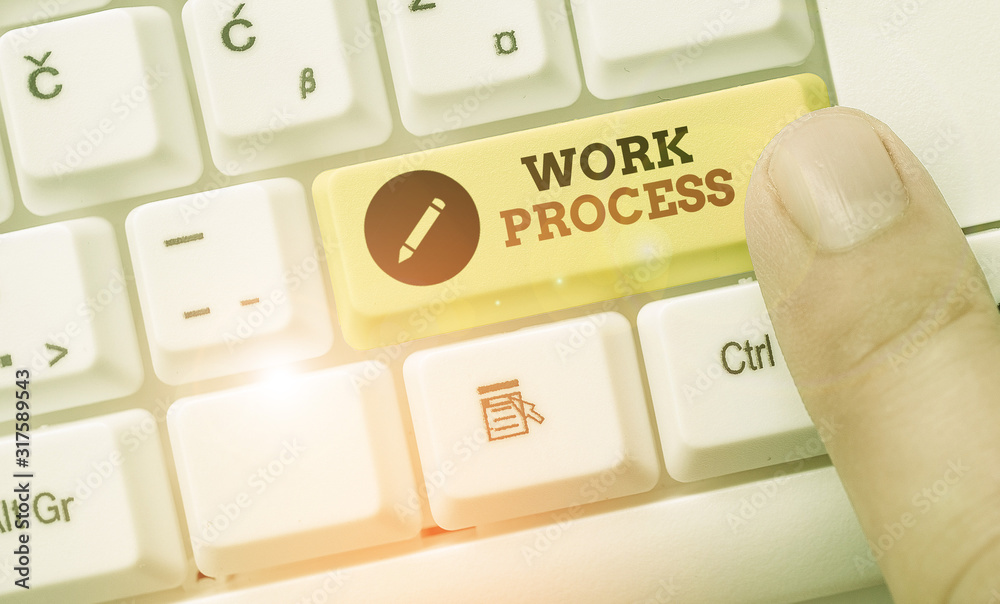 Fototapete handwriting text work process. conceptual photo standard procedures how to handle a particular job r