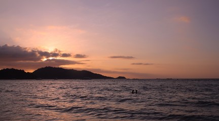 Fototapeta na wymiar Patong Phuket Thailand at Sunset beautiful colours