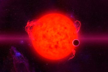 Red hot star. Elements of this image were furnished by NASA.