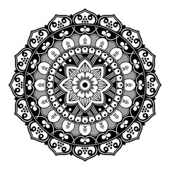 Decorative hand-drawn round pattern in the form of a mandala