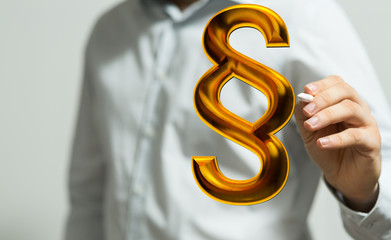 paragraph law sign digital in hand