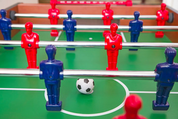 Starting soccer game with kids