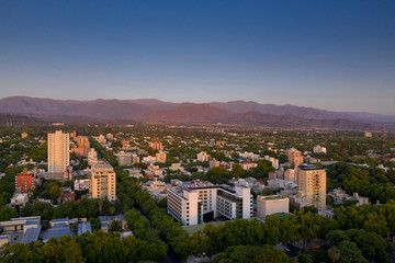 Fototapeta na wymiar Aerial view of the city Mendoza