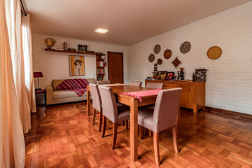 modern dining room with decoration and table and chairs