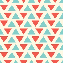 Gordijnen Helder naadloos geometrisch patroon met driehoeken. © Oleksii