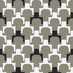 Obraz premium Monochrome seamless pattern with geometric elements.