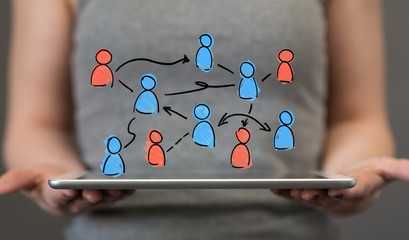 team work connection digital concept .