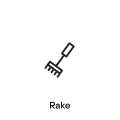 Fototapeta premium Rake line icon - Vector