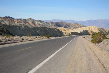 Fototapeta na wymiar Death Valley Junction, California - November 11, 2019: Landscape in Death Valley National Park in California, USA