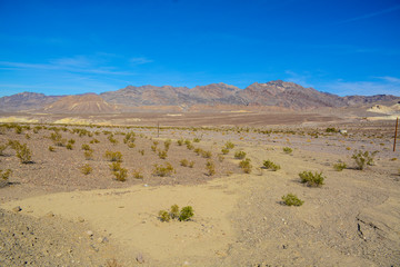 Death Valley Junction, California - November 11, 2019: Landscape in Death Valley National Park in California, USA