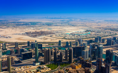 aerial view of Dubai city skyline United Arab Emirates