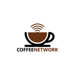 Coffee Network Logo Template Design