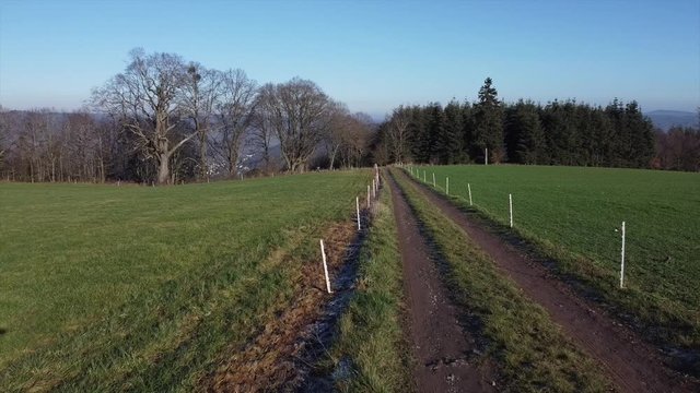Elektrozaun an Wiese gegen Wildschweine