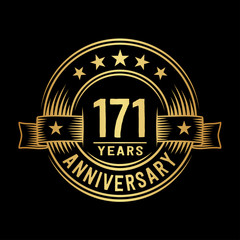171 years anniversary celebration logotype. Vector and illustration.