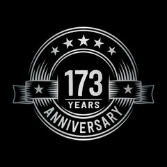 173 years anniversary celebration logotype. Vector and illustration.