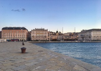 City view of Trieste at sunset