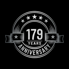 179 years anniversary celebration logotype. Vector and illustration.