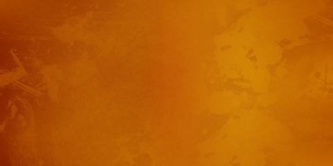 Yellow orange background with texture and distressed vintage grunge and watercolor paint stains in elegant Christmas backdrop illustration