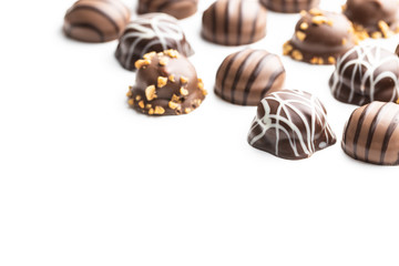 Praline bonbons. Chocolate truffles.