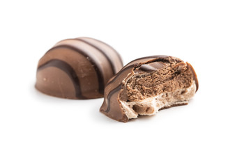 Praline bonbons. Chocolate truffles.