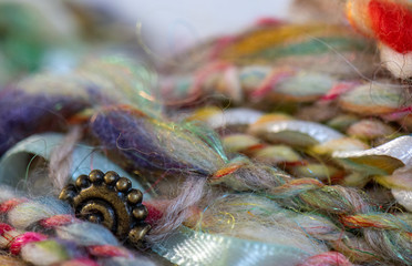 Knitting and crochet wool background 