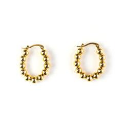 Beaded gold hoop earrings