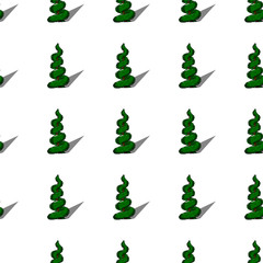 Creative hand drawing of a tree. Seamless modern illustration.