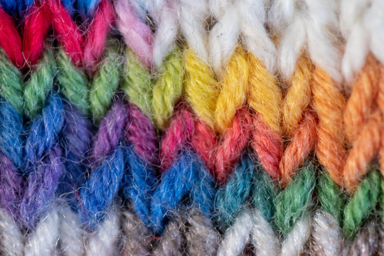 rainbow knitting stitches background 