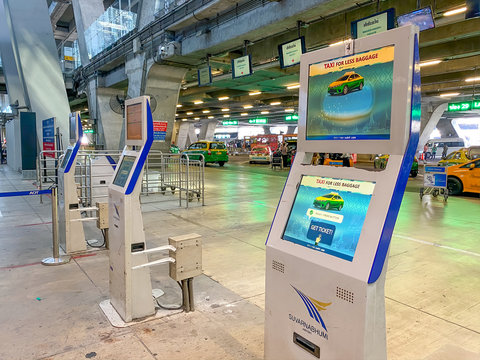 KUWAIT CITY, KUWAIT - DECEMBER 14, 2019: Interior of modern Kuwait International Airport, located in Farwaniya, Kuwait