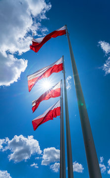 Fahnenmast mit polnischer Flagge