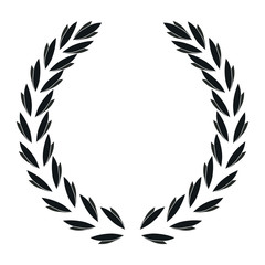 icon laurel wreath, spotrs design - vector illustration Black