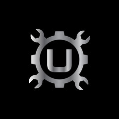 Automotive letter U Logo Design Vector Template. Motor Business Alphabet Design U Vector Illustration