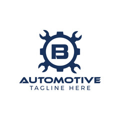 Automotive letter B Logo Design Vector Template. Motor Business Alphabet Design B Vector Illustration