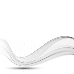 Abstract vector gray waving background with green element