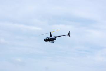 helicopter chopper with two passengers in the clean sky