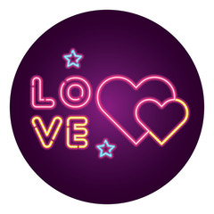 love me lettering with hearts and stars isolated icon