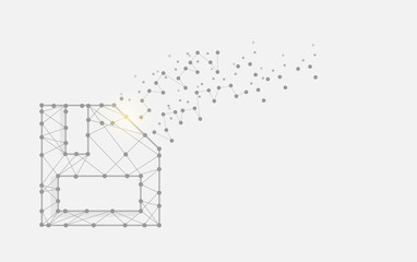 Geometric art line and dot of data vector background eps 10