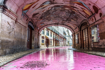 Rua Nova Do Carvalho - Lisbon Pink Street. The Heart Of Lisbon's Night Life
