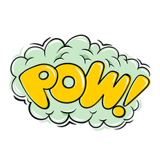 POW! explosion comic style superhero lettering