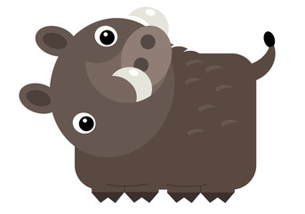 cartoon scene with cheerful boar on the white background illustration for children