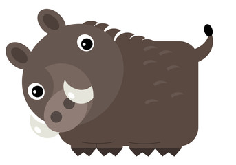 cartoon scene with cheerful boar on the white background illustration for children