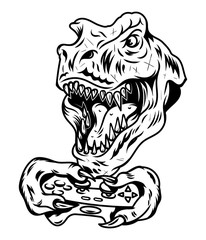 angry head which play game on joystick