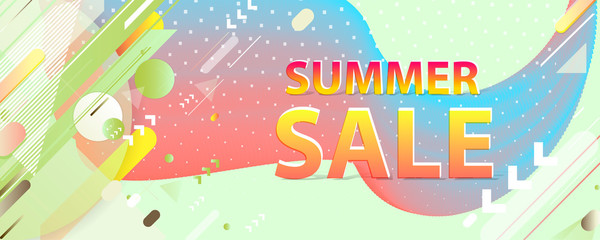 Sale summer backgrounds colorful 3d holiday vector Illustration graphic design poster flyer leaflet party