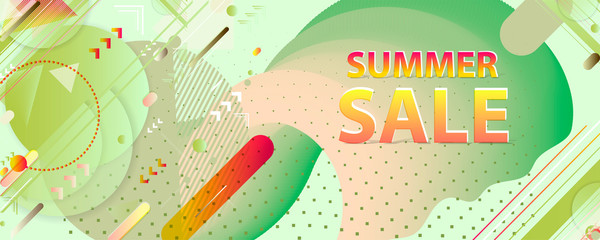 Sale summer backgrounds colorful 3d holiday vector Illustration graphic design poster flyer leaflet party