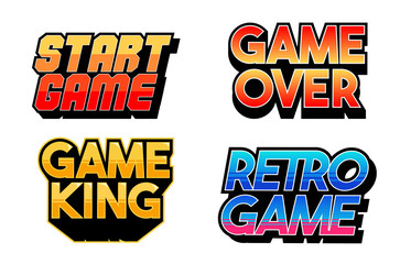 set collection classic retro game phrases 